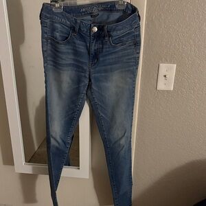 American Eagle Outfitters Women's Light Blue Skinny Jeans